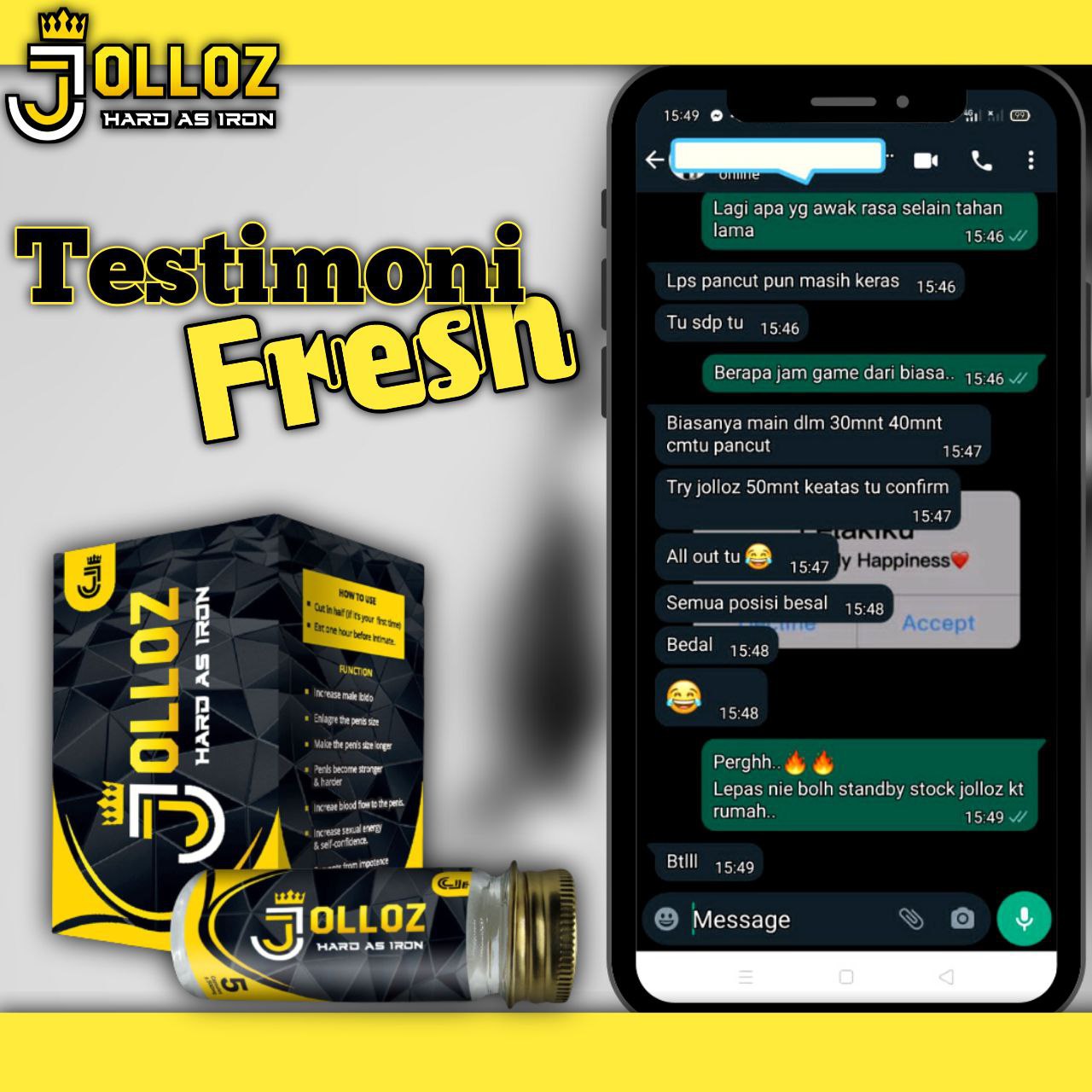 Testimoni pelanggan JOLLOZ 08