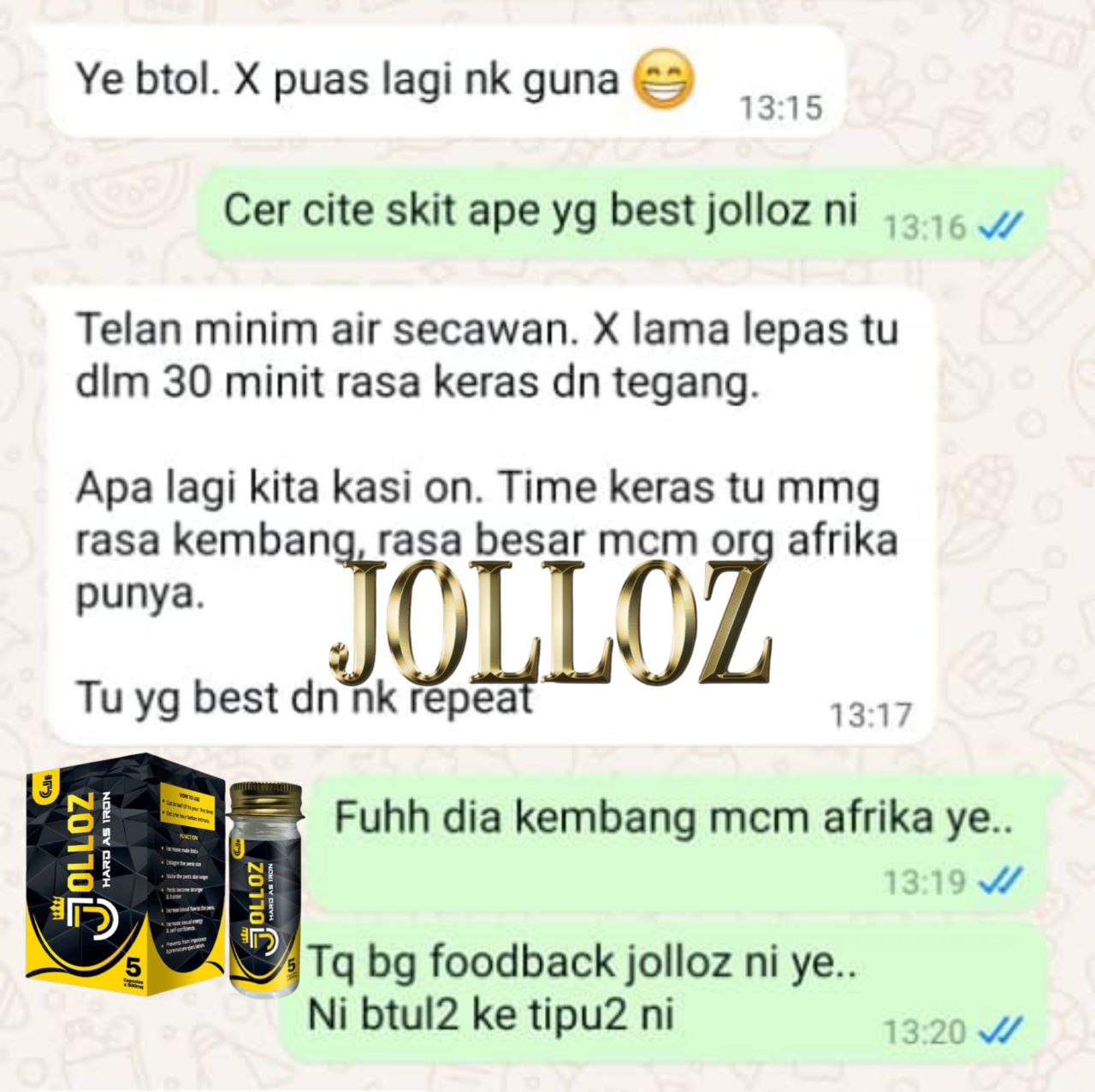 Testimoni pelanggan JOLLOZ 09